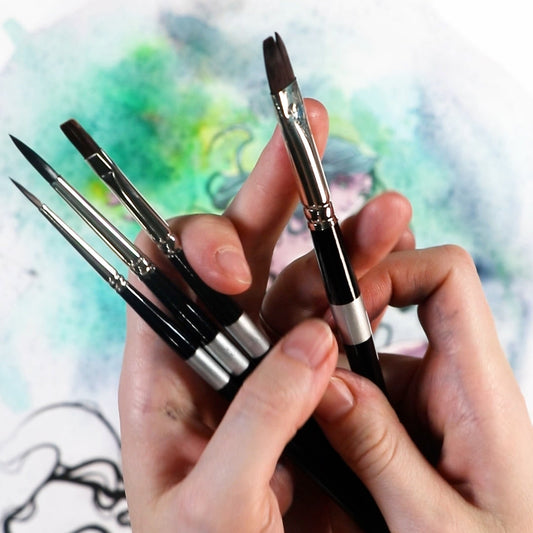 Trekell Crimson Taklon #8 Round Brush - Long Handle
