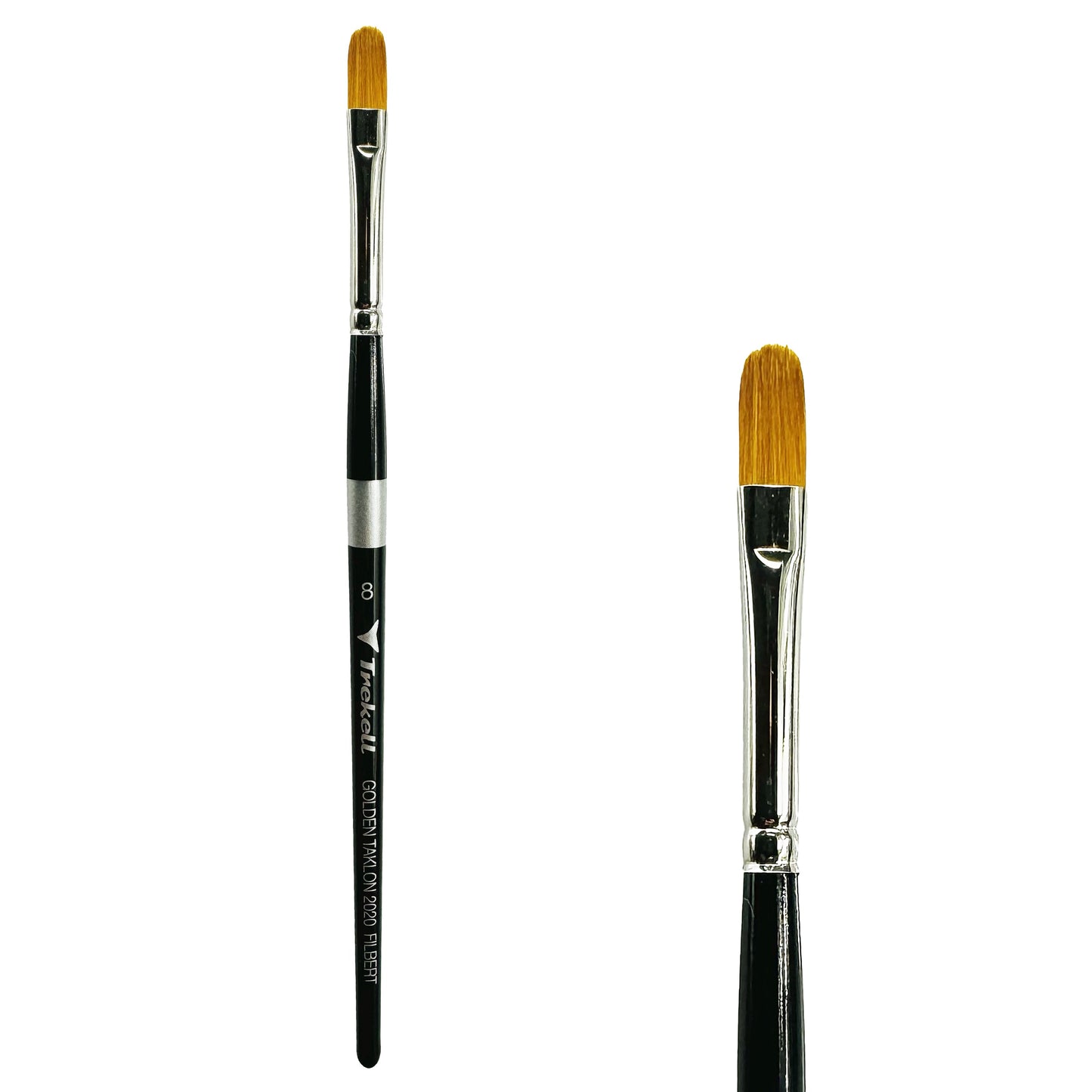 Trekell Golden Taklon #8 Filbert Brush - Short Handle