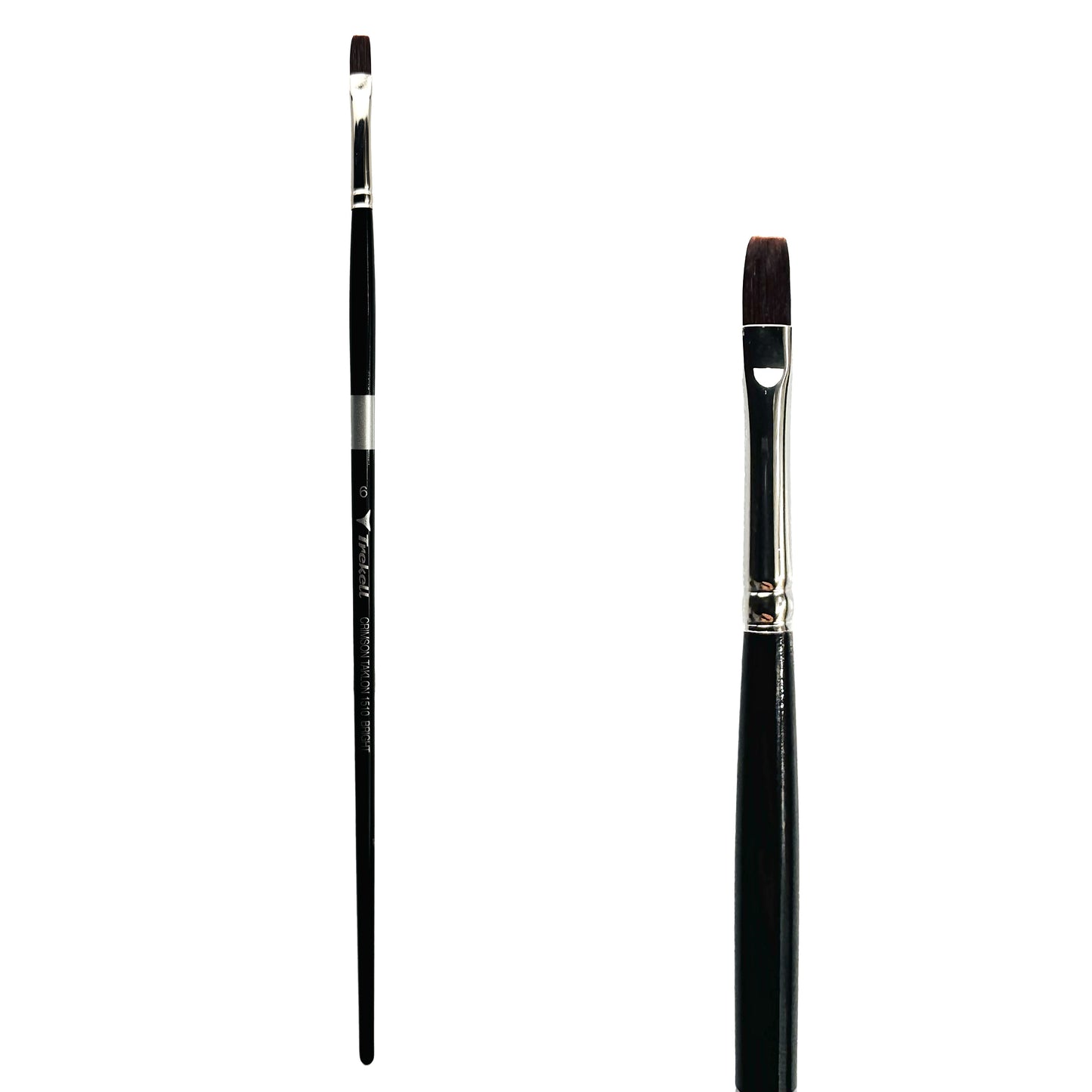 Trekell Crimson Taklon #6 Bright Brush - Long Handle