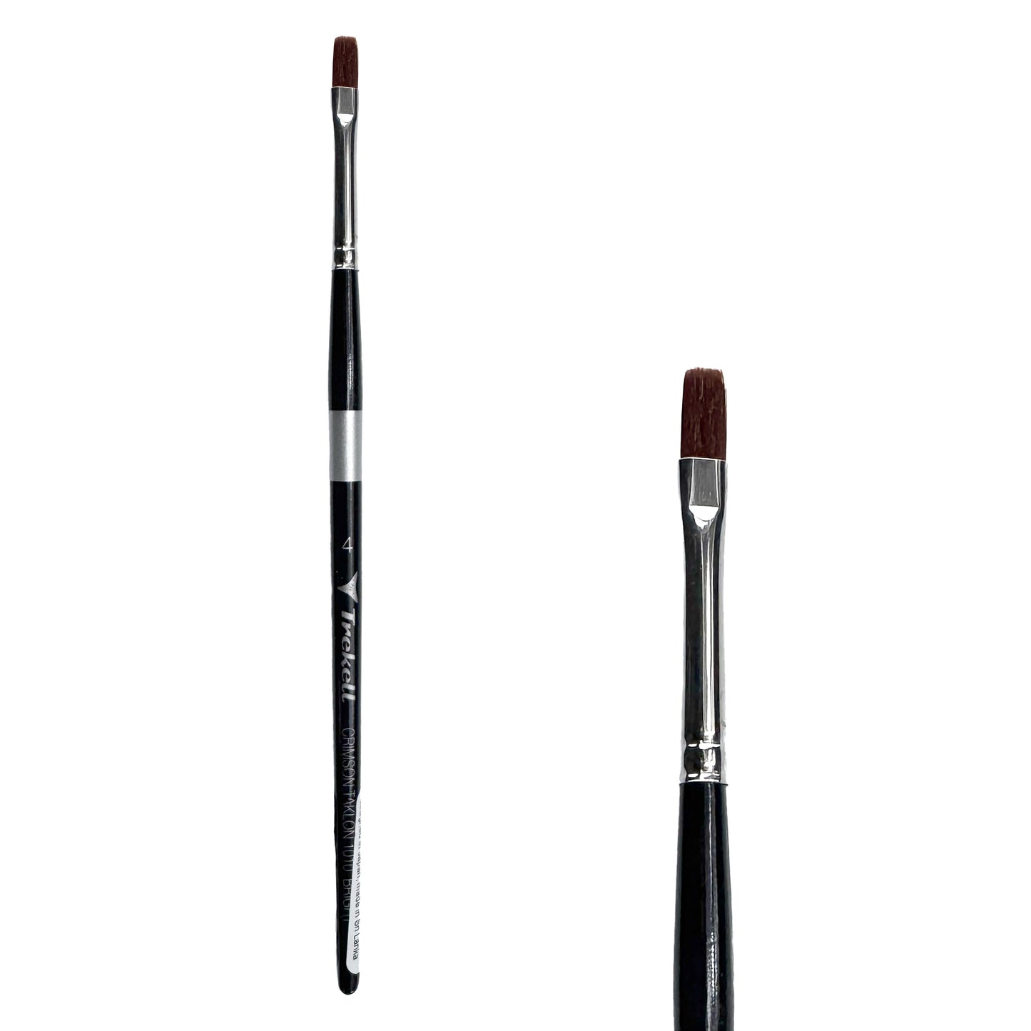 Trekell Crimson Taklon #4 Bright Brush - Short Handle