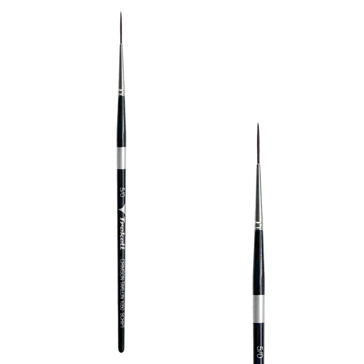 Trekell Crimson Taklon #5/0 Script/Rigger Brush - Short Handle