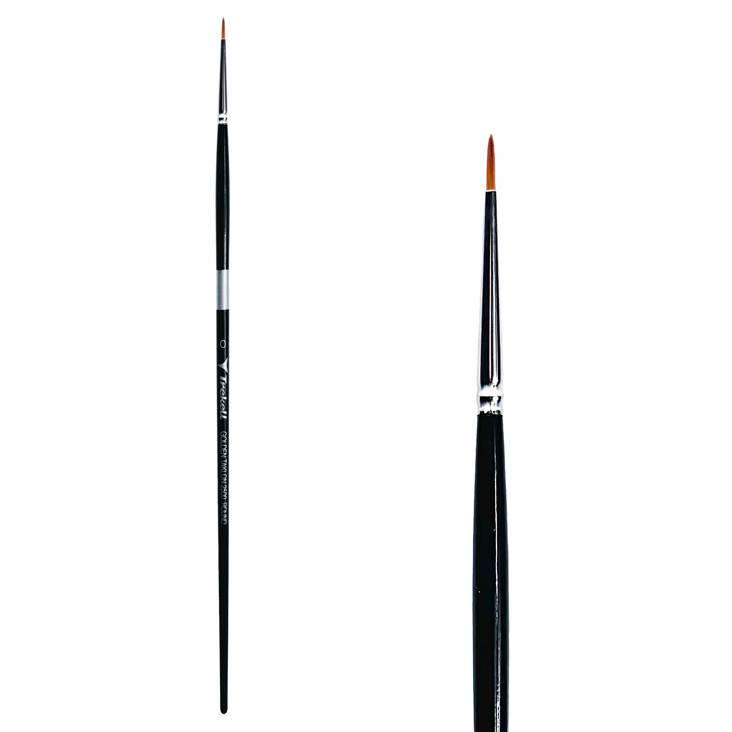 Trekell Golden Taklon #0 Round Brush - Long Handle