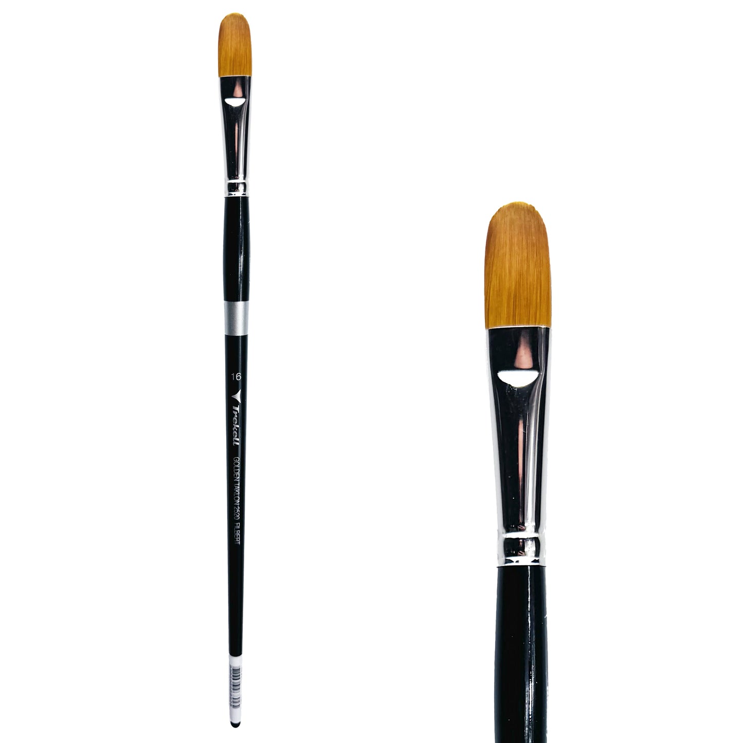 Trekell Golden Taklon #16 Filbert Brush - Long Handle