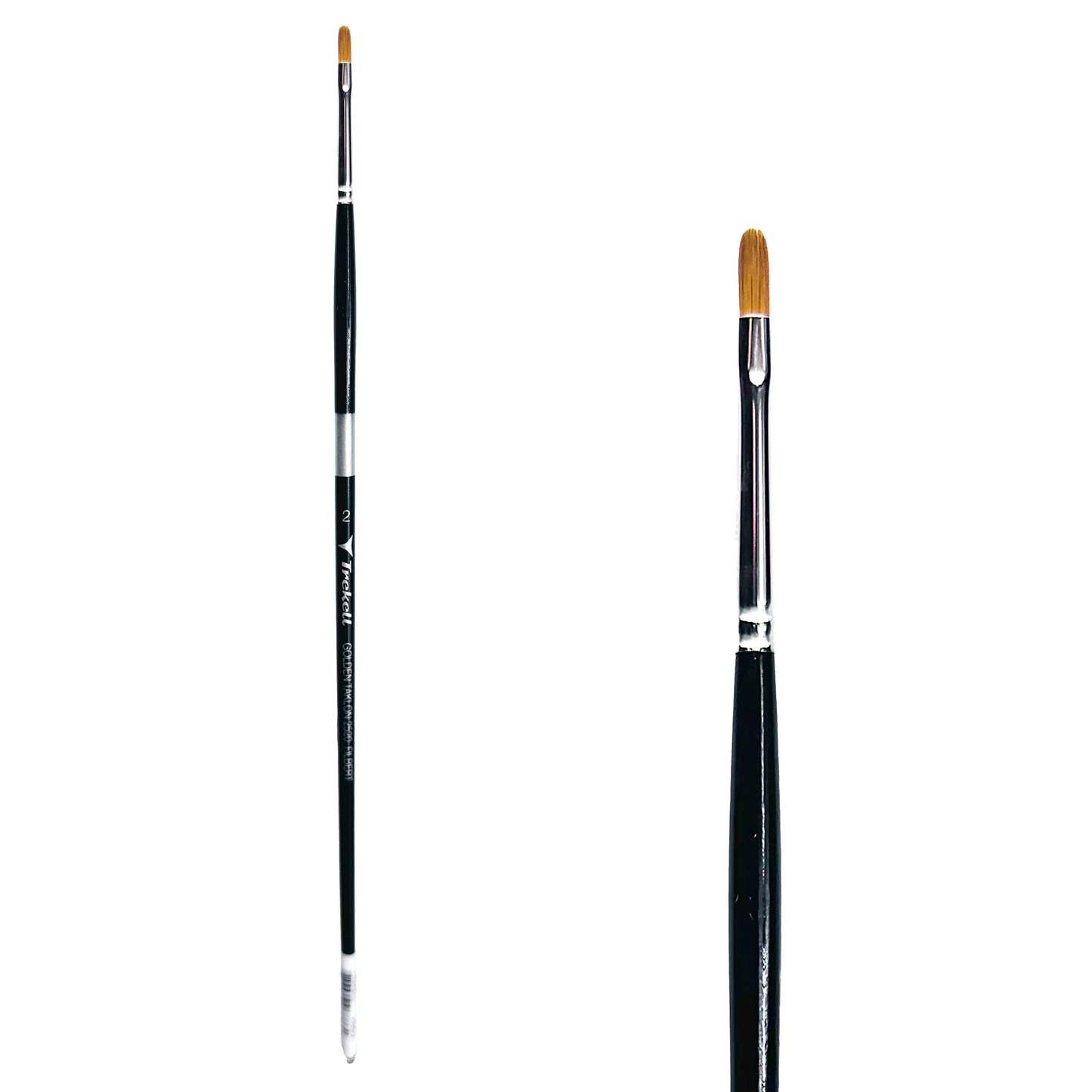 Trekell Golden Taklon #2 Filbert Brush - Long Handle