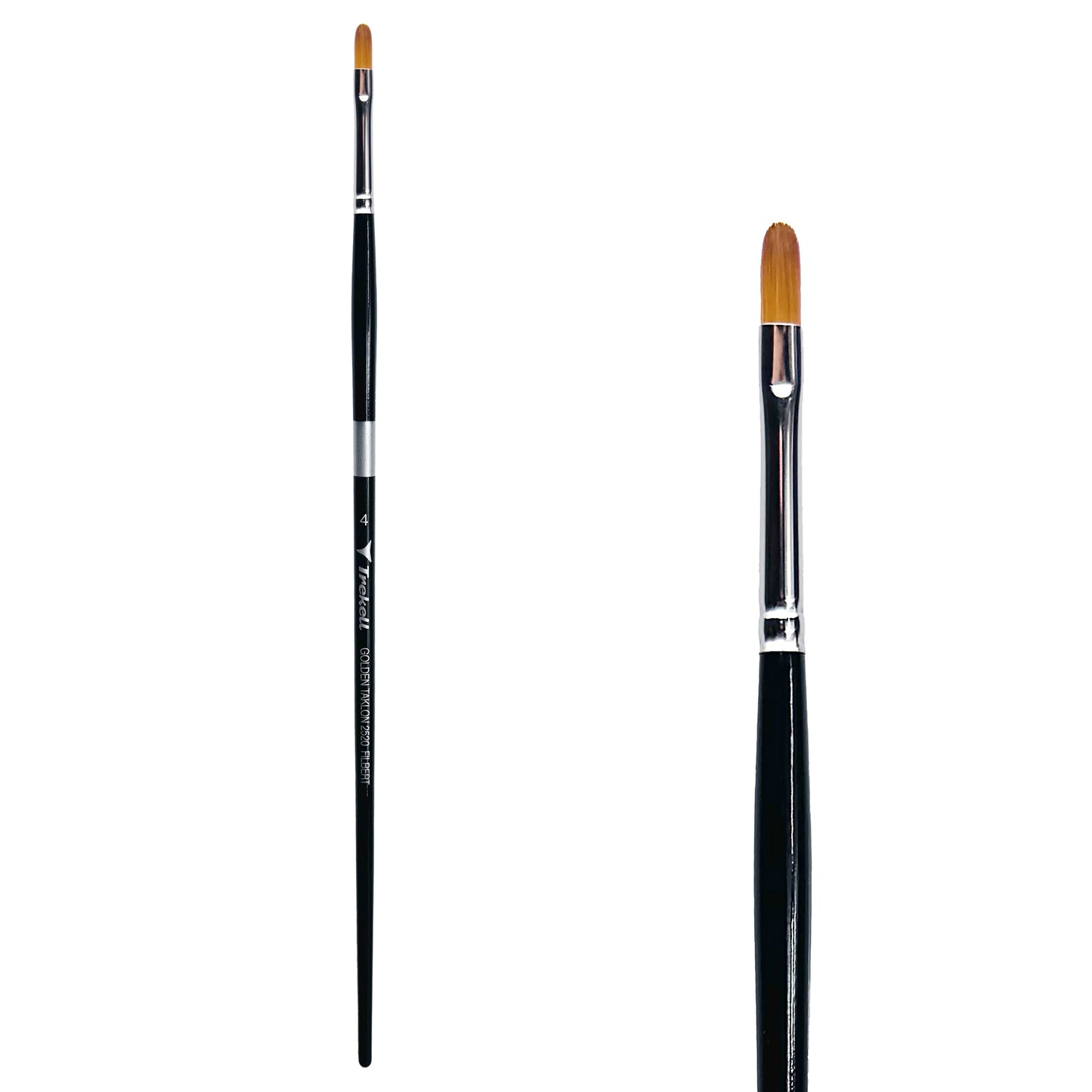 Trekell Golden Taklon #4 Filbert Brush - Long Handle