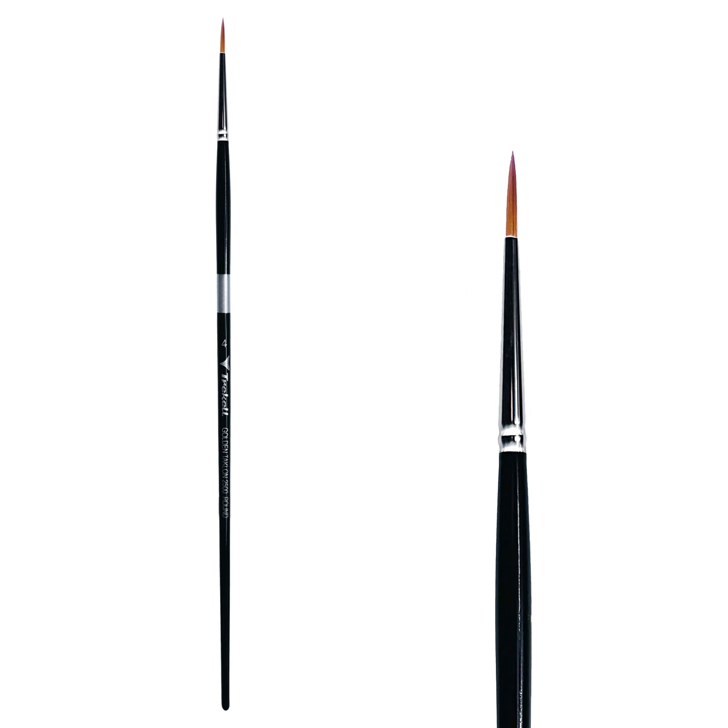 Trekell Golden Taklon #4 Round Brush - Long Handle