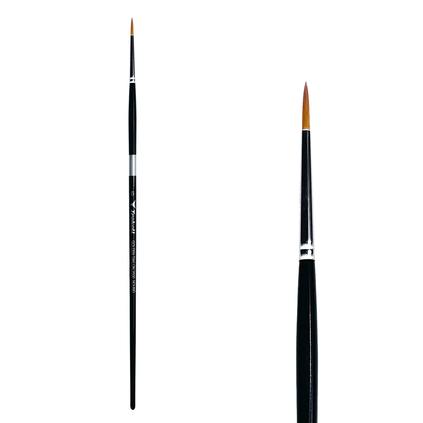 Trekell Golden Taklon #6 Round Brush - Long Handle