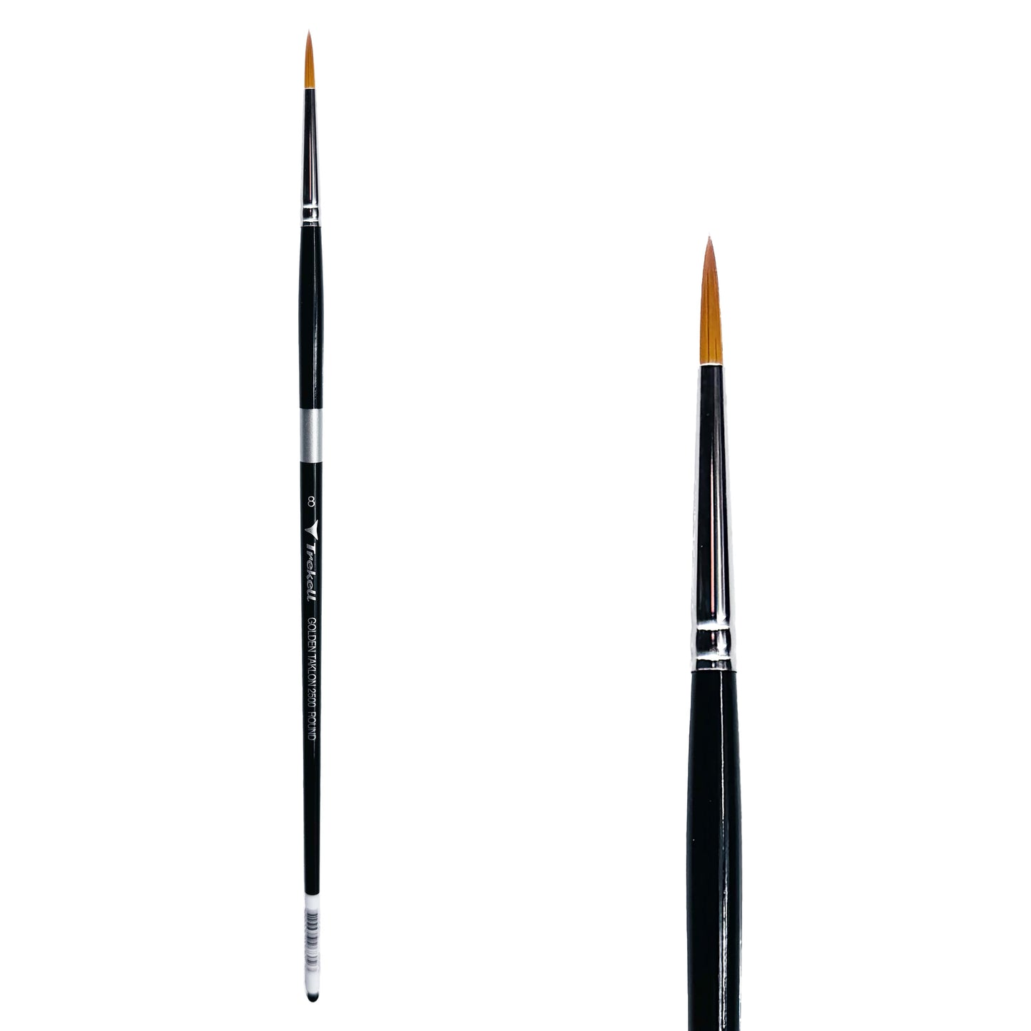 Trekell Golden Taklon #8 Round Brush - Long Handle