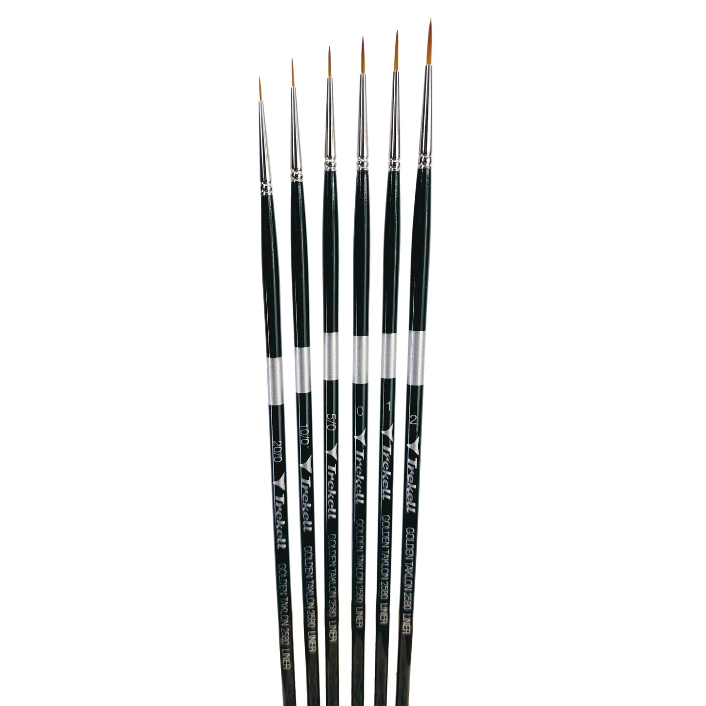 Trekell Golden Taklon Complete Liner Brush Set - Long Handle