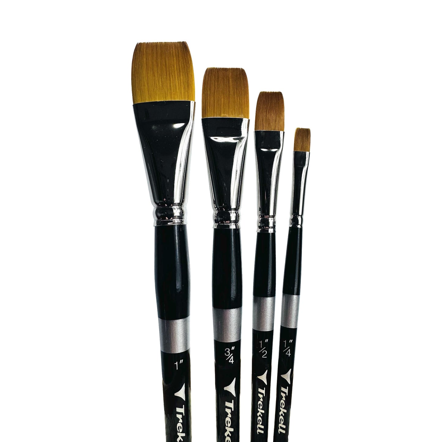 Trekell Golden Taklon Complete Wash Brush Set - Short Handle