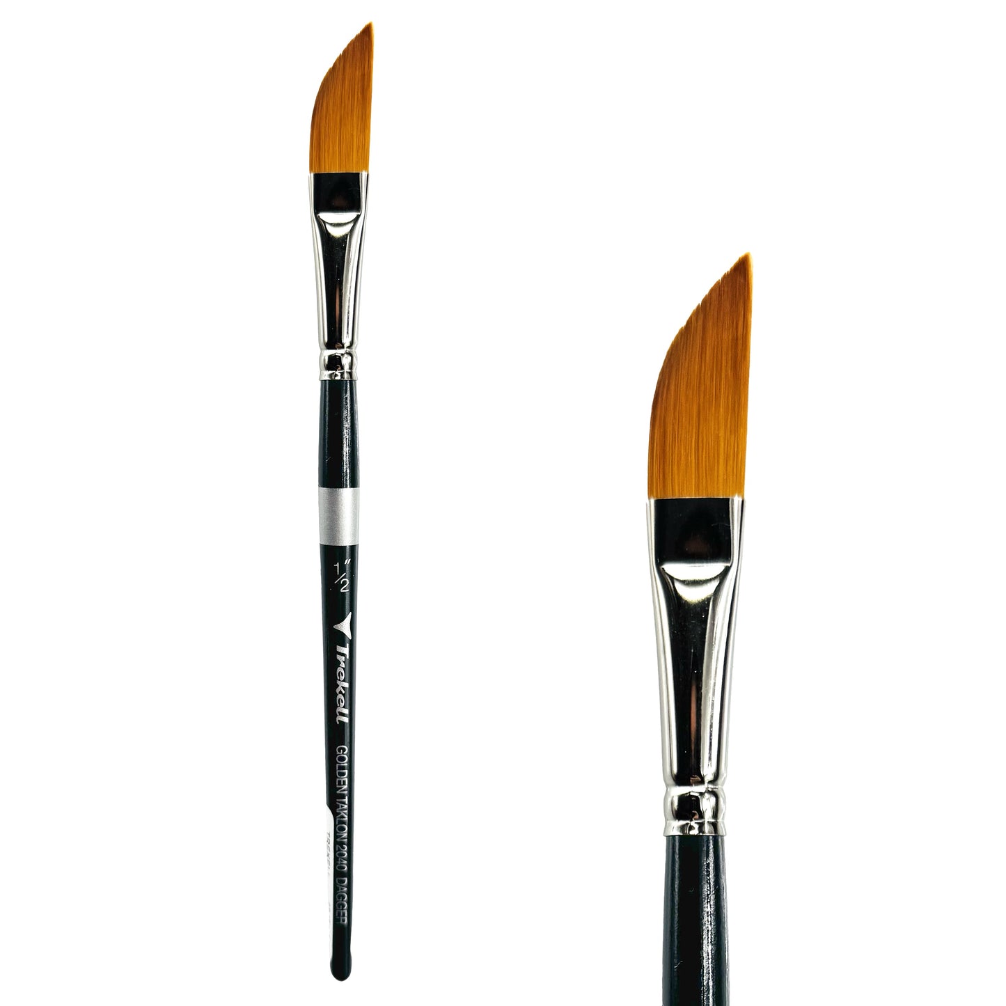 Trekell Golden Taklon 1/2" Dagger Brush - Short Handle