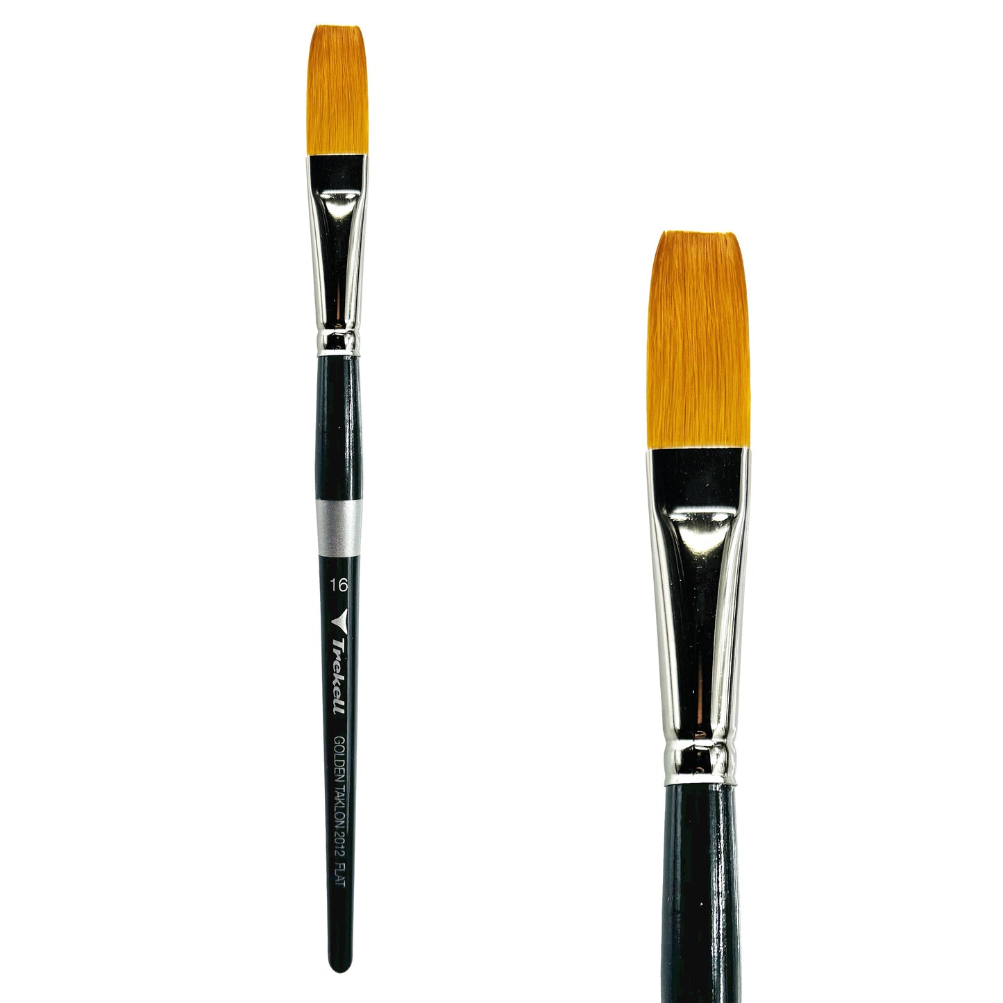 Trekell Golden Taklon #16 Flat Brush - Short Handle