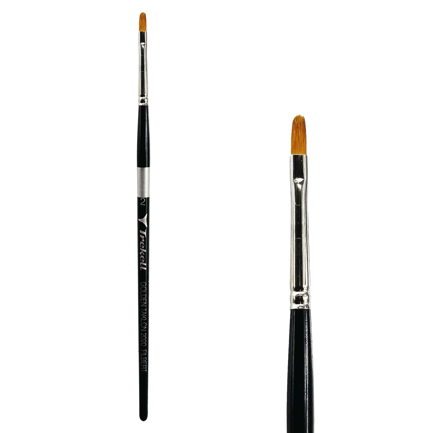 Trekell Golden Taklon #2 Filbert Brush - Short Handle