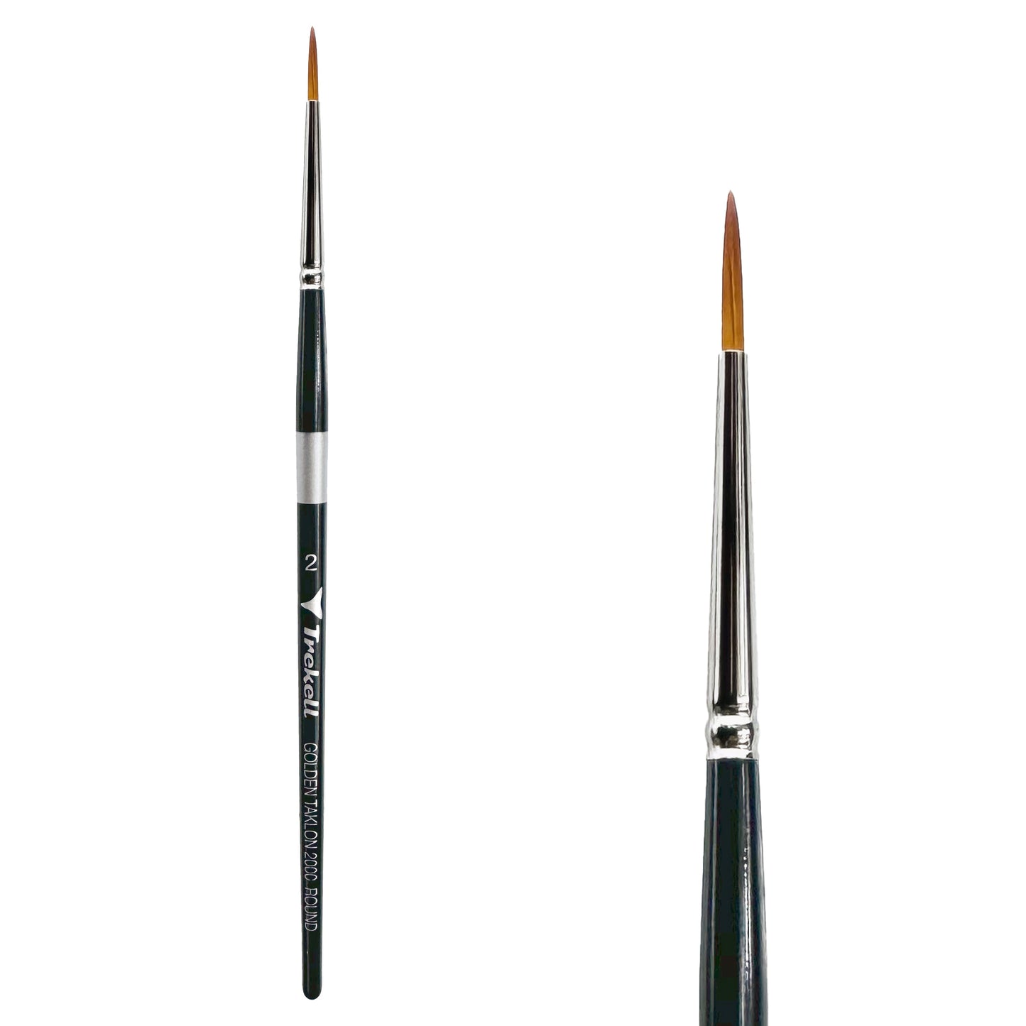 Trekell Golden Taklon #2 Round Brush - Short Handle