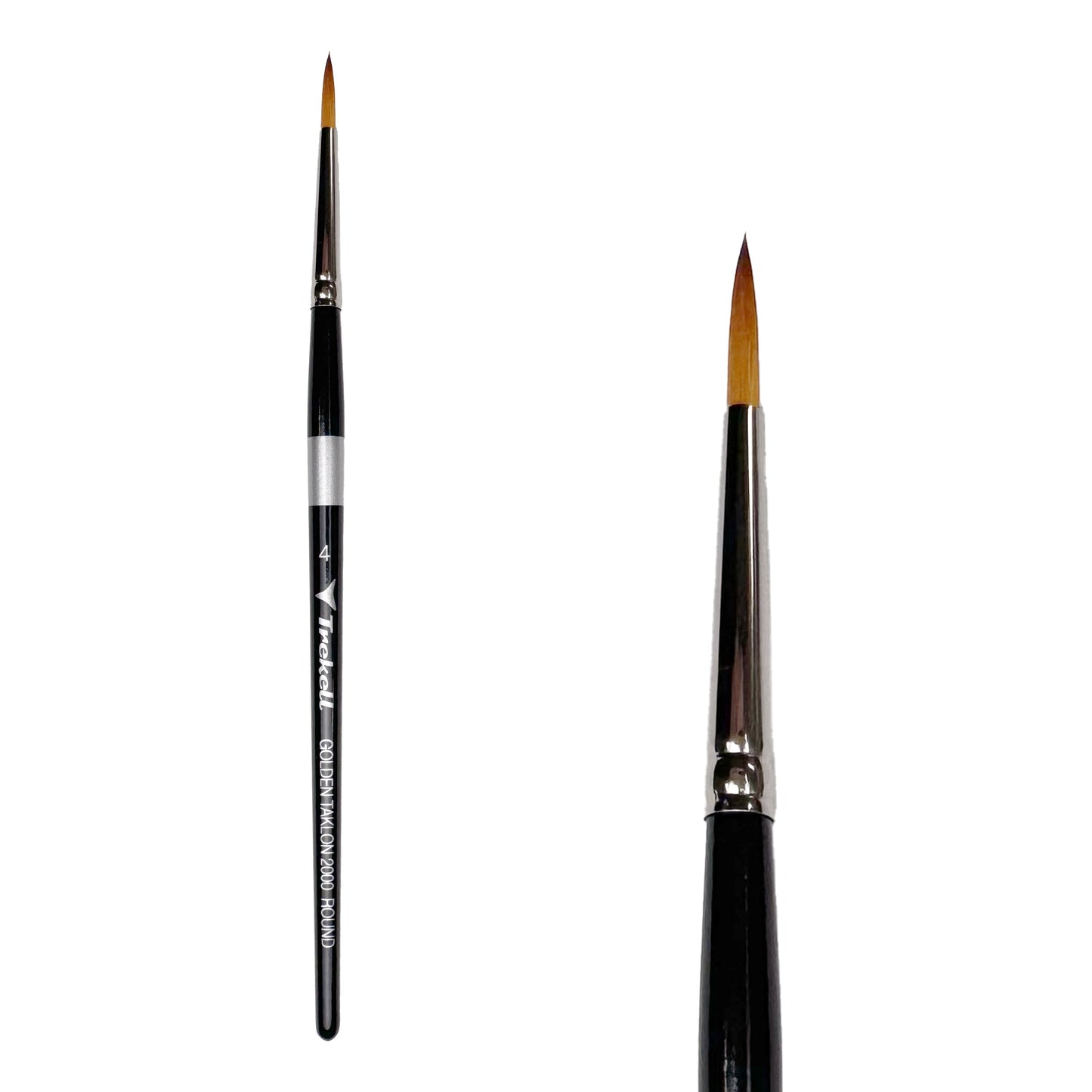 Trekell Golden Taklon #4 Round Brush - Short Handle