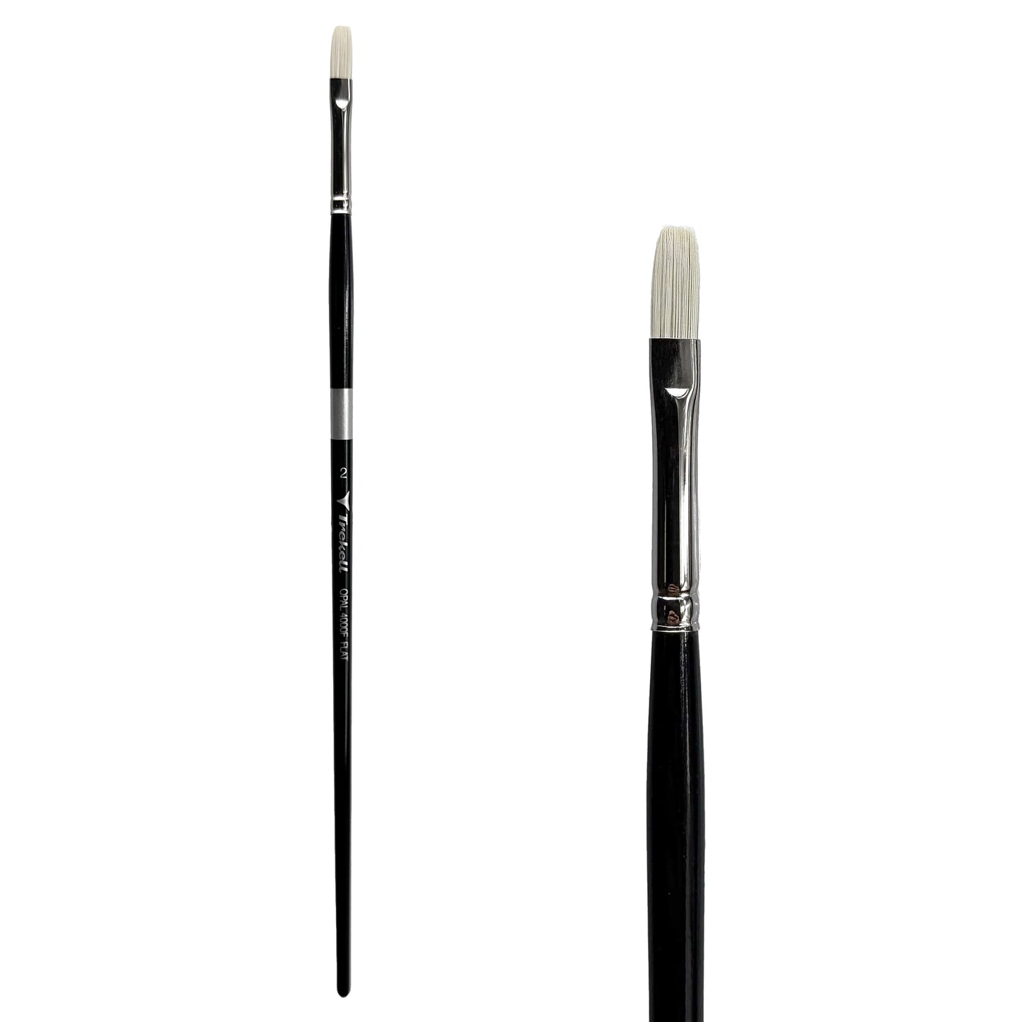 Trekell Opal #2 Flat Brush - Long Handle