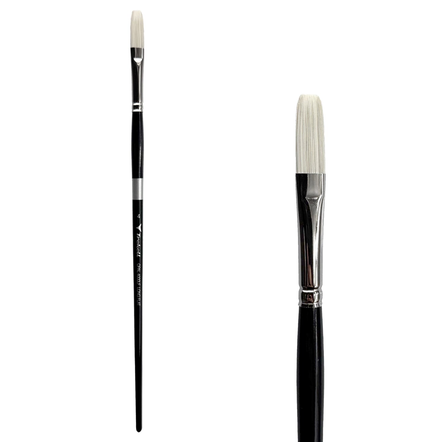Trekell Opal #4 Long Flat Brush - Long Handle