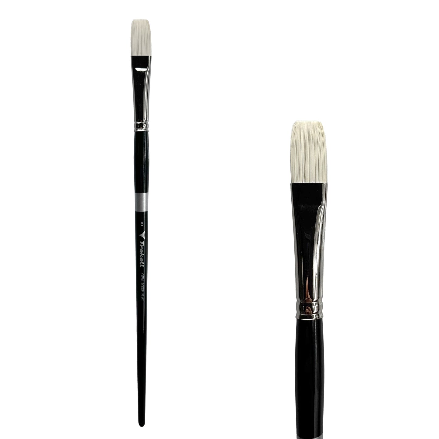 Trekell Opal #8 Flat Brush - Long Handle