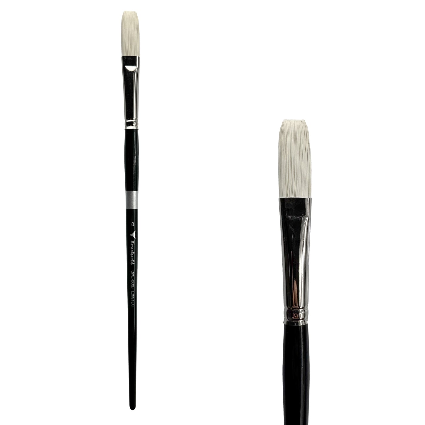 Trekell Opal #8 Long Flat Brush - Long Handle
