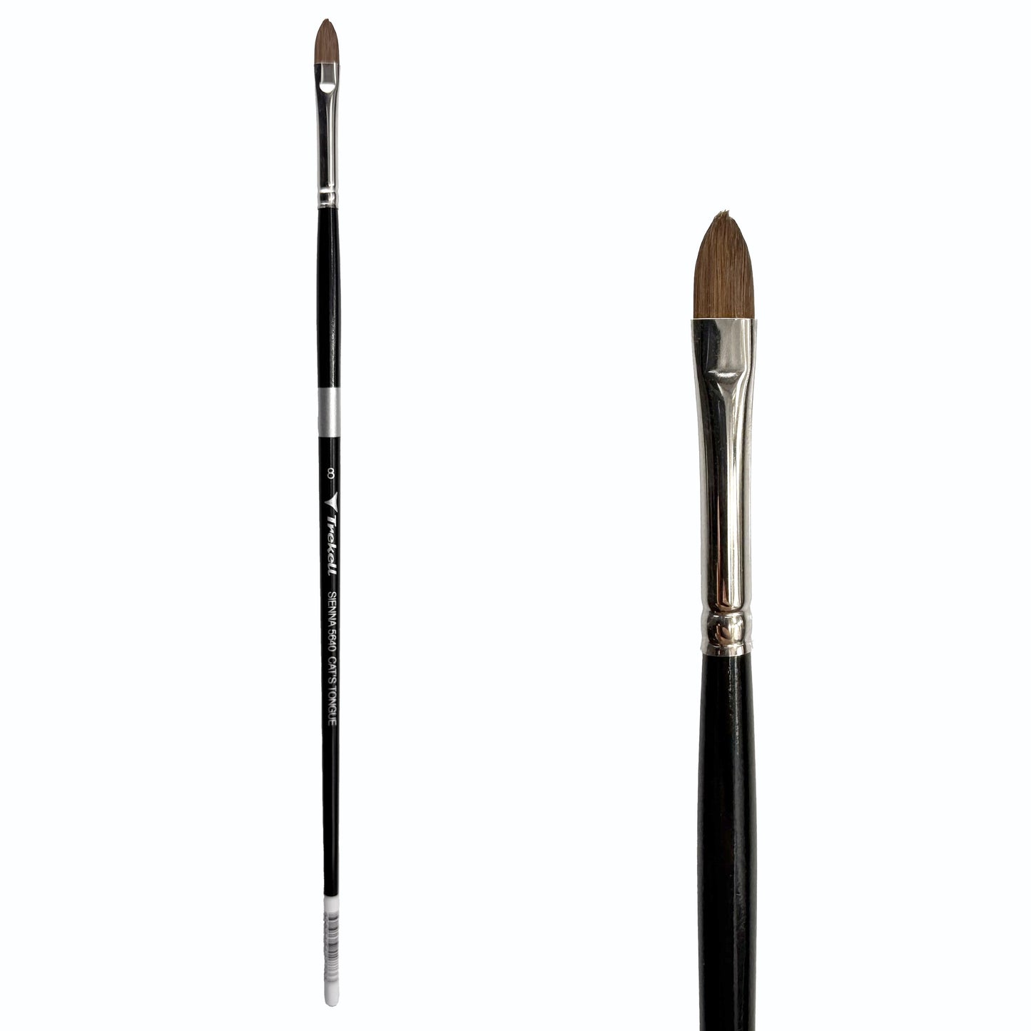 Trekell Sienna #8 Cat's Tongue Brush - Long Handle