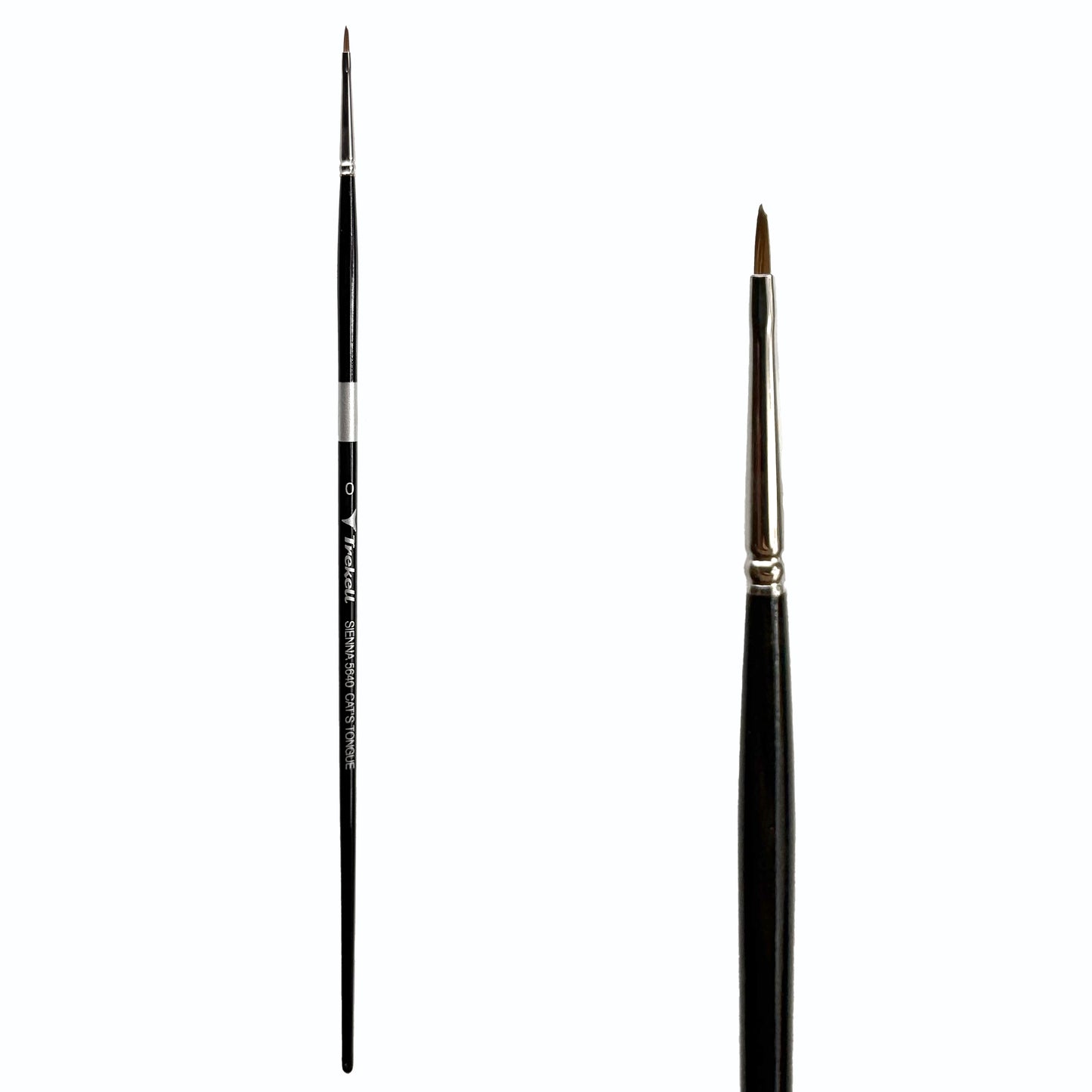 Trekell Sienna #0 Cat's Tongue Brush - Long Handle