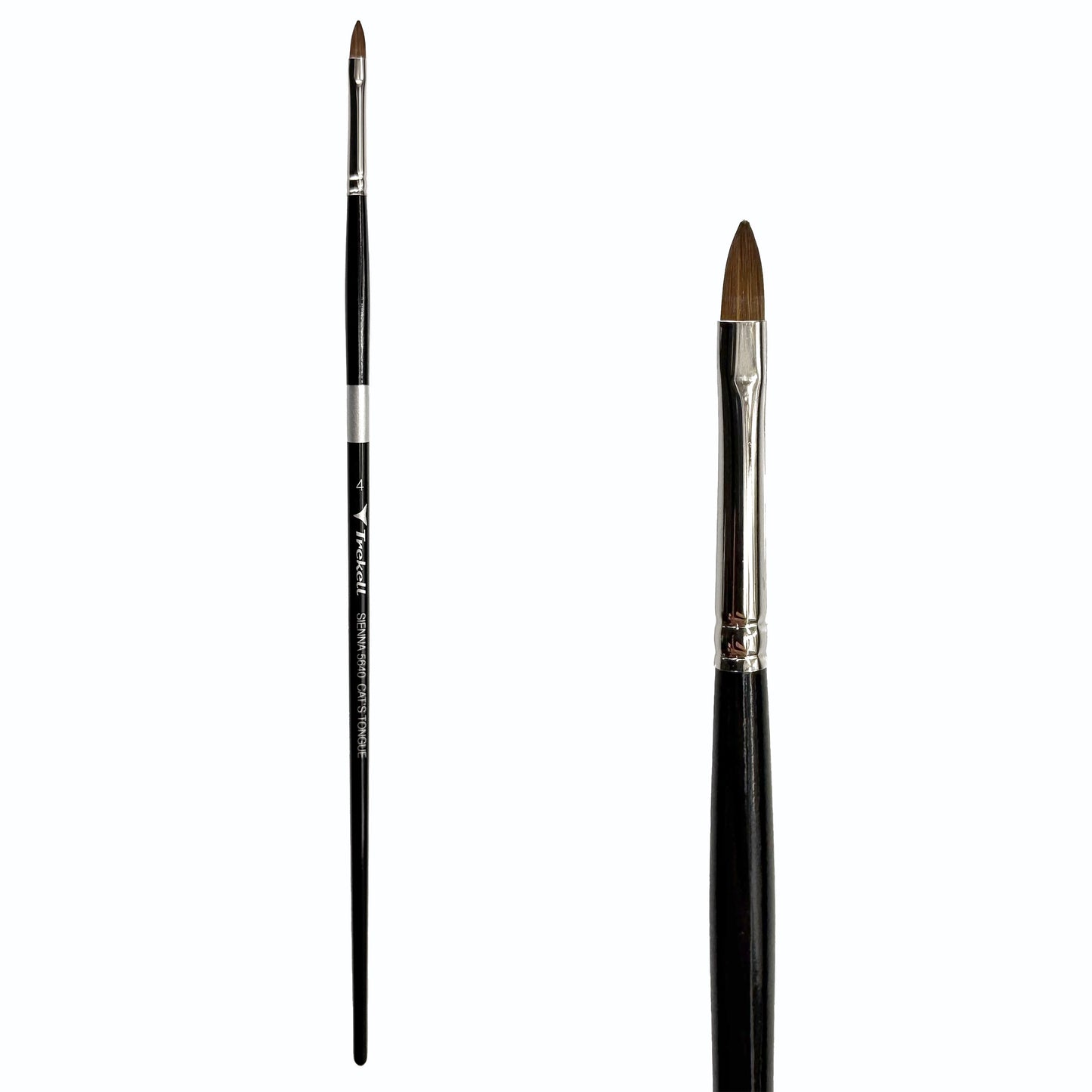 Trekell Sienna #4 Cat's Tongue Brush - Long Handle