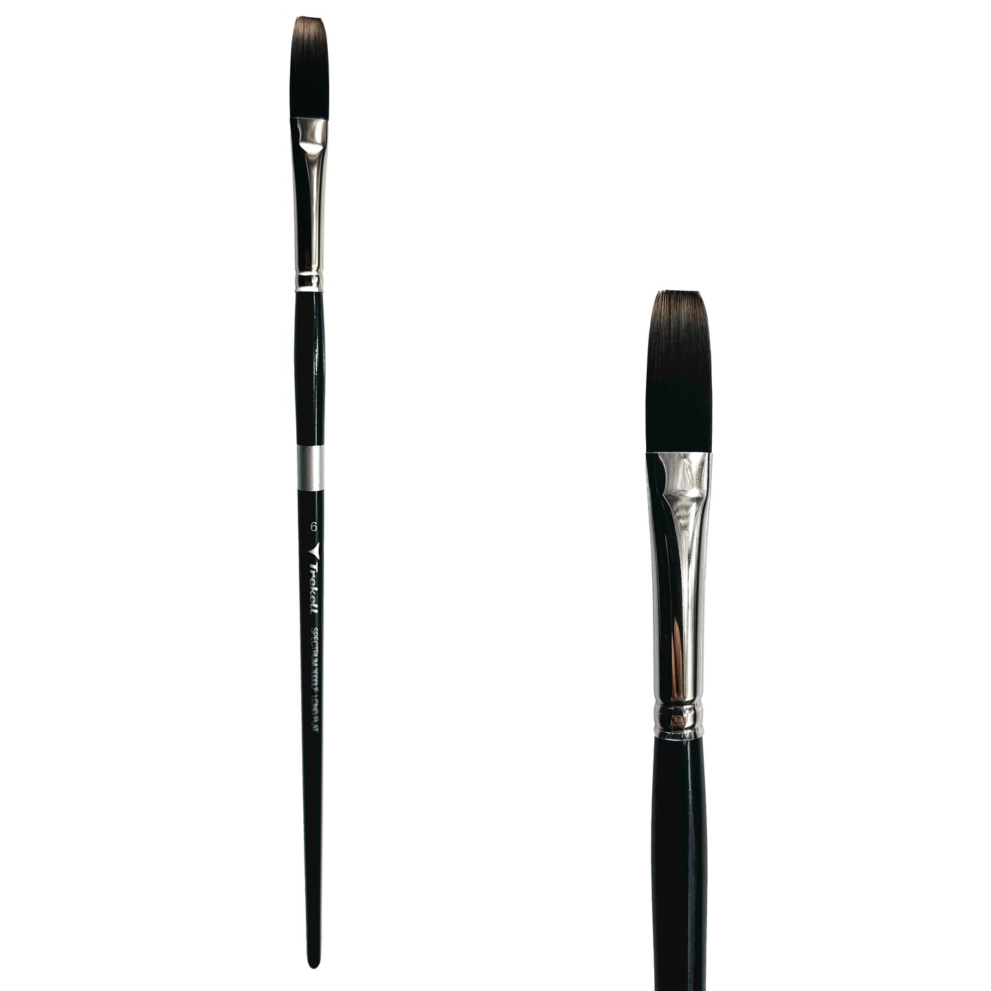 Trekell Spectrum #6 Long Flat Brush - Long Handle