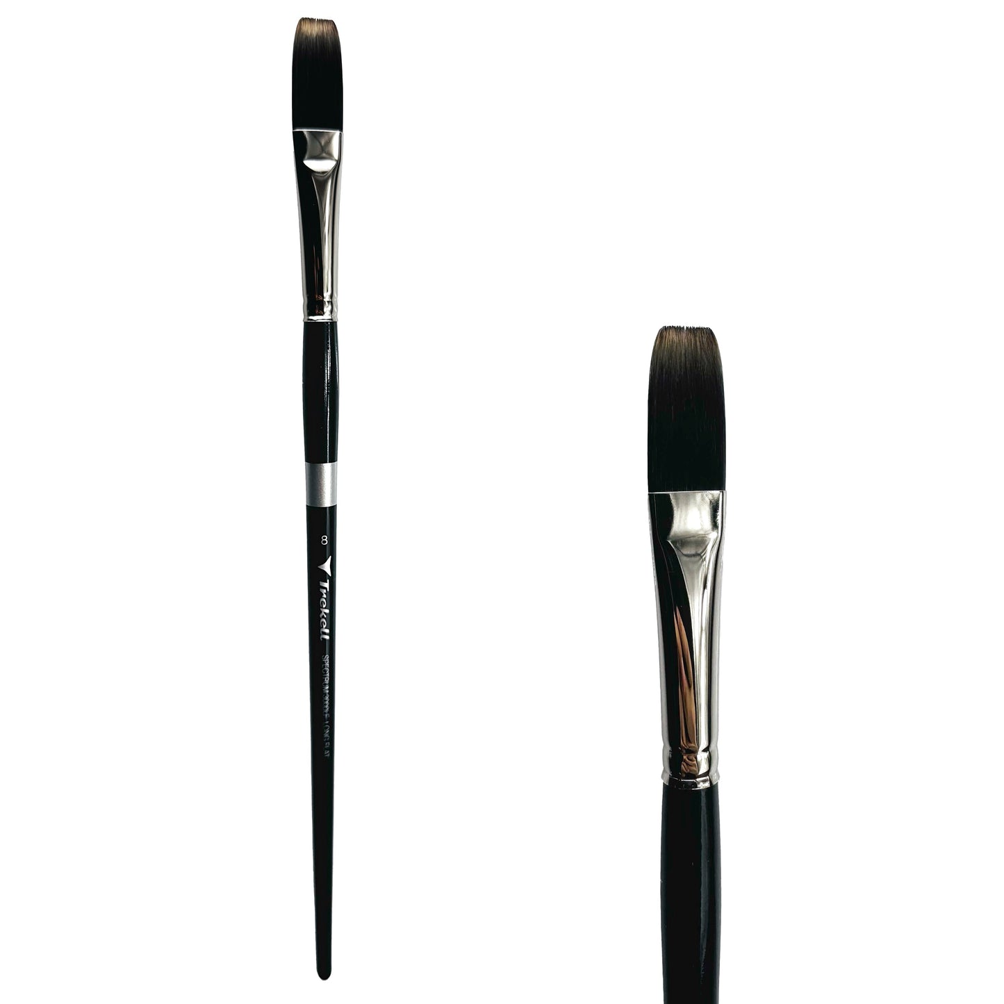 Trekell Spectrum #8 Long Flat Brush - Long Handle
