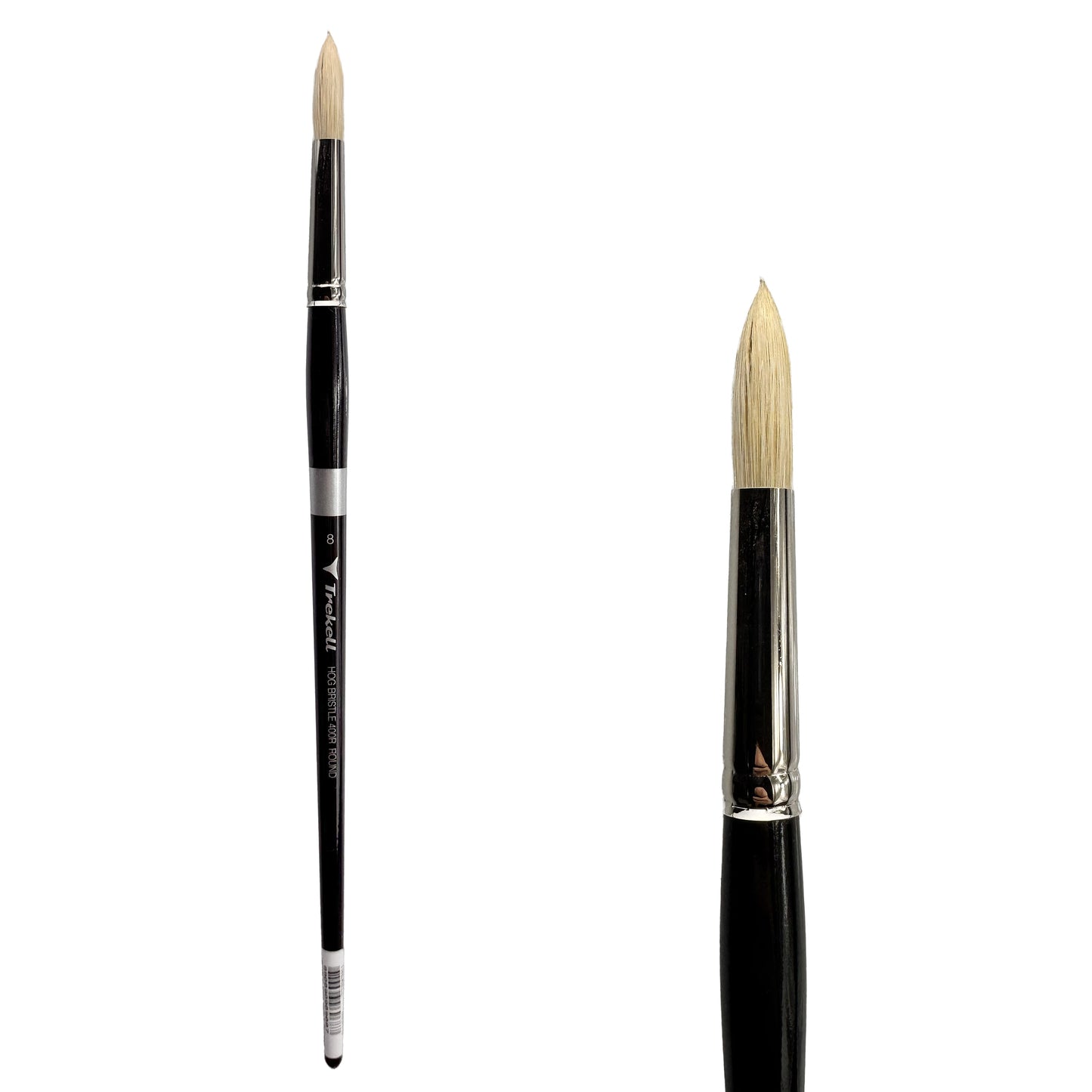 Trekell Hog Bristle #8 Round Brush - Long Handle