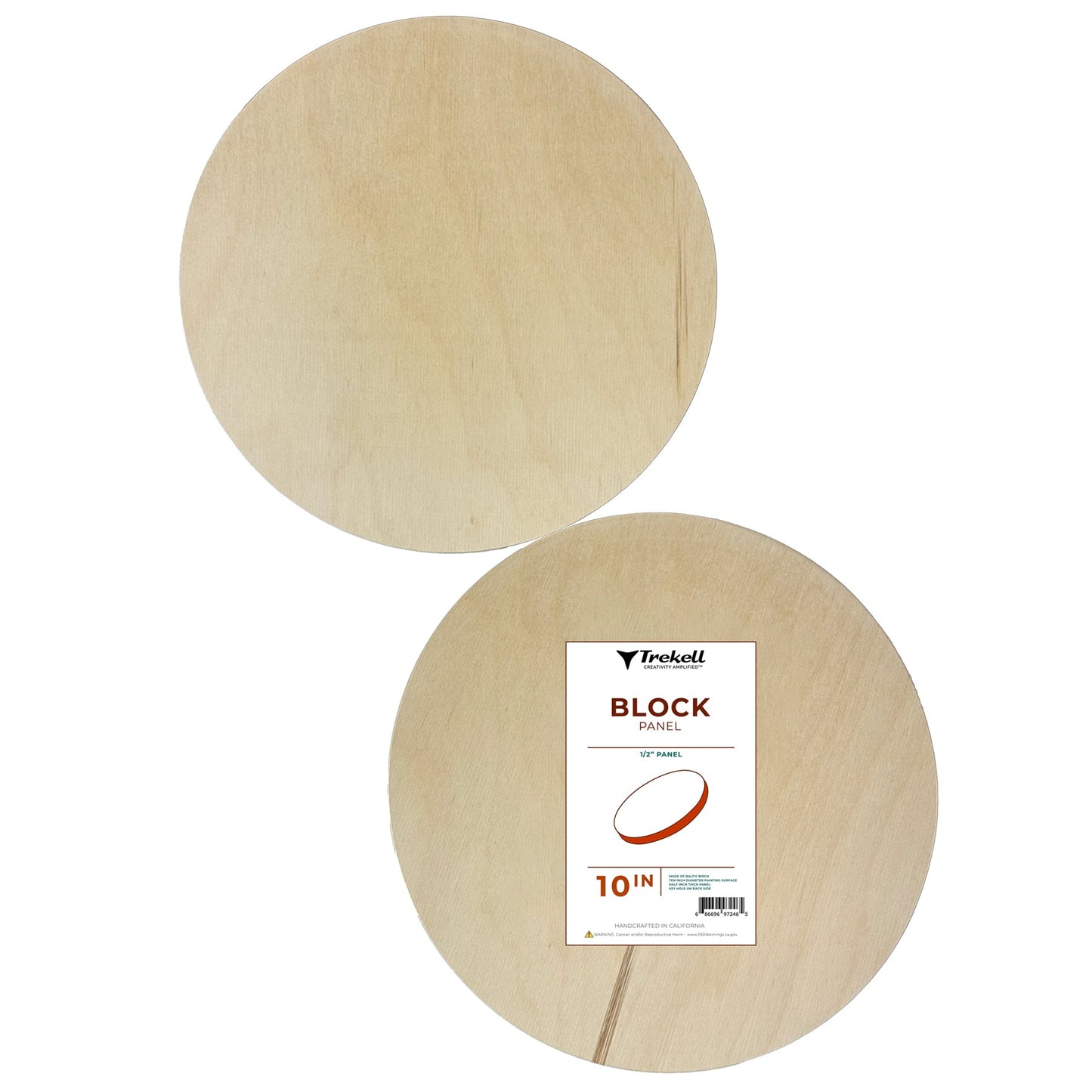Trekell Unprimed Round Wood Panel - 1/2" Baltic Birch Circle Panel  - 10"