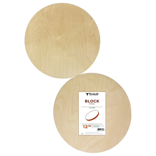 Trekell  Unprimed Round Wood Panel - 1/2" Baltic Birch Circle Panel - 12"
