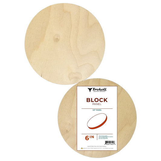 Trekell  Unprimed Round Wood Panel - 1/2" Baltic Birch Circle Panel - 6"