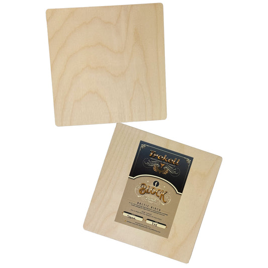 Trekell Unprimed Wood Block Panel - 1/2" Baltic Birch Wooden Painting Canvas - 8" x 8"