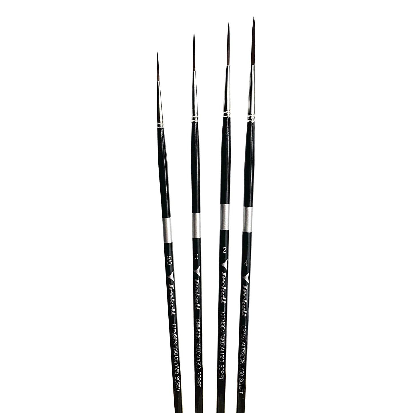 Trekell Crimson Taklon Complete Script/Rigger Brush Set - Long Handle