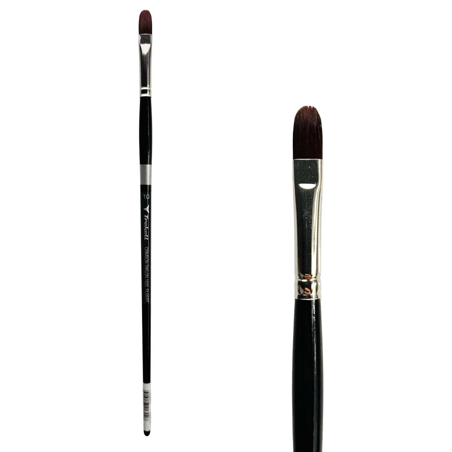 Trekell Crimson Taklon #10 Filbert Brush - Long Handle