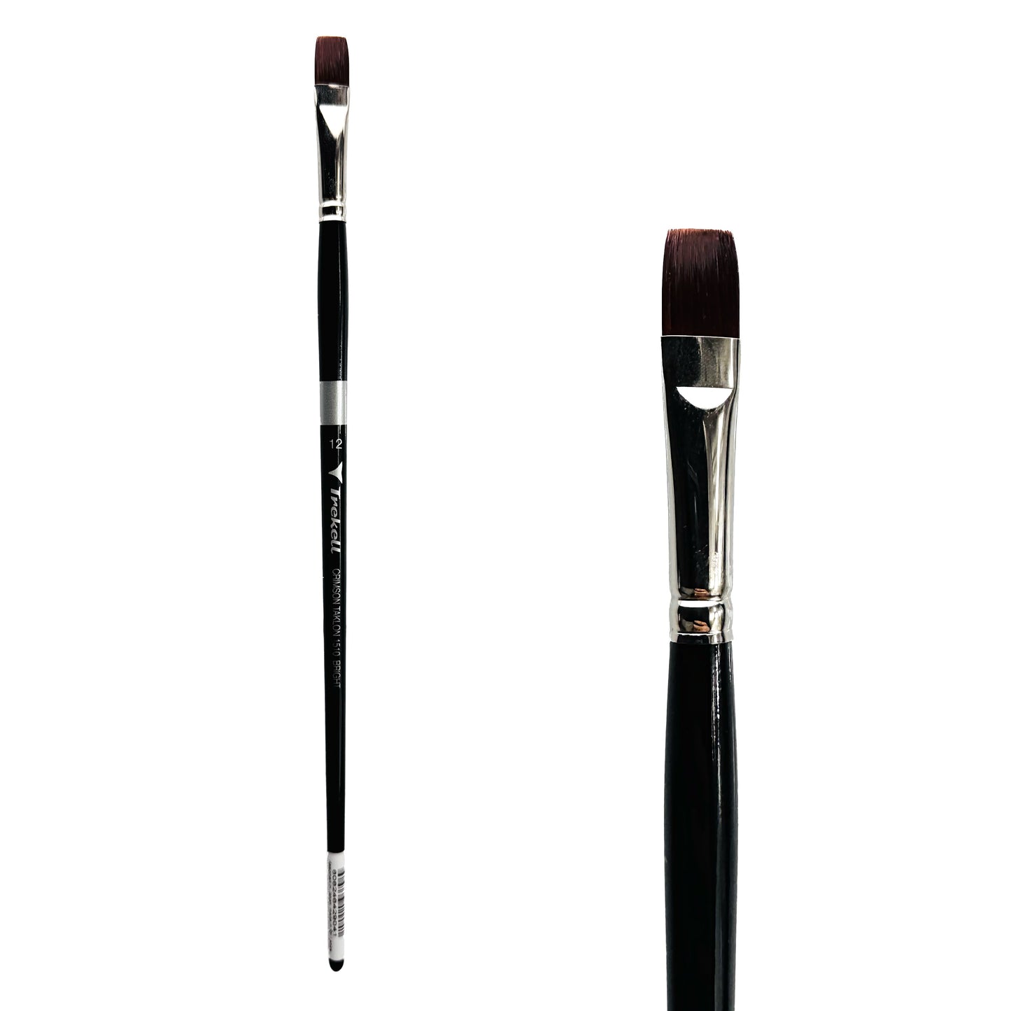 Trekell Crimson Taklon #12 Bright Brush - Long Handle