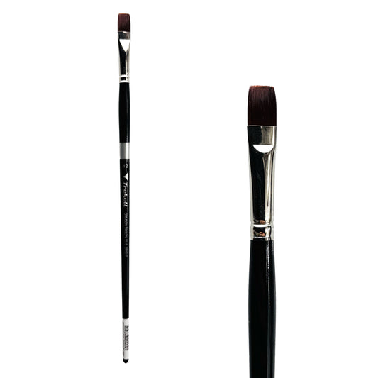 Trekell Crimson Taklon #12 Bright Brush - Long Handle