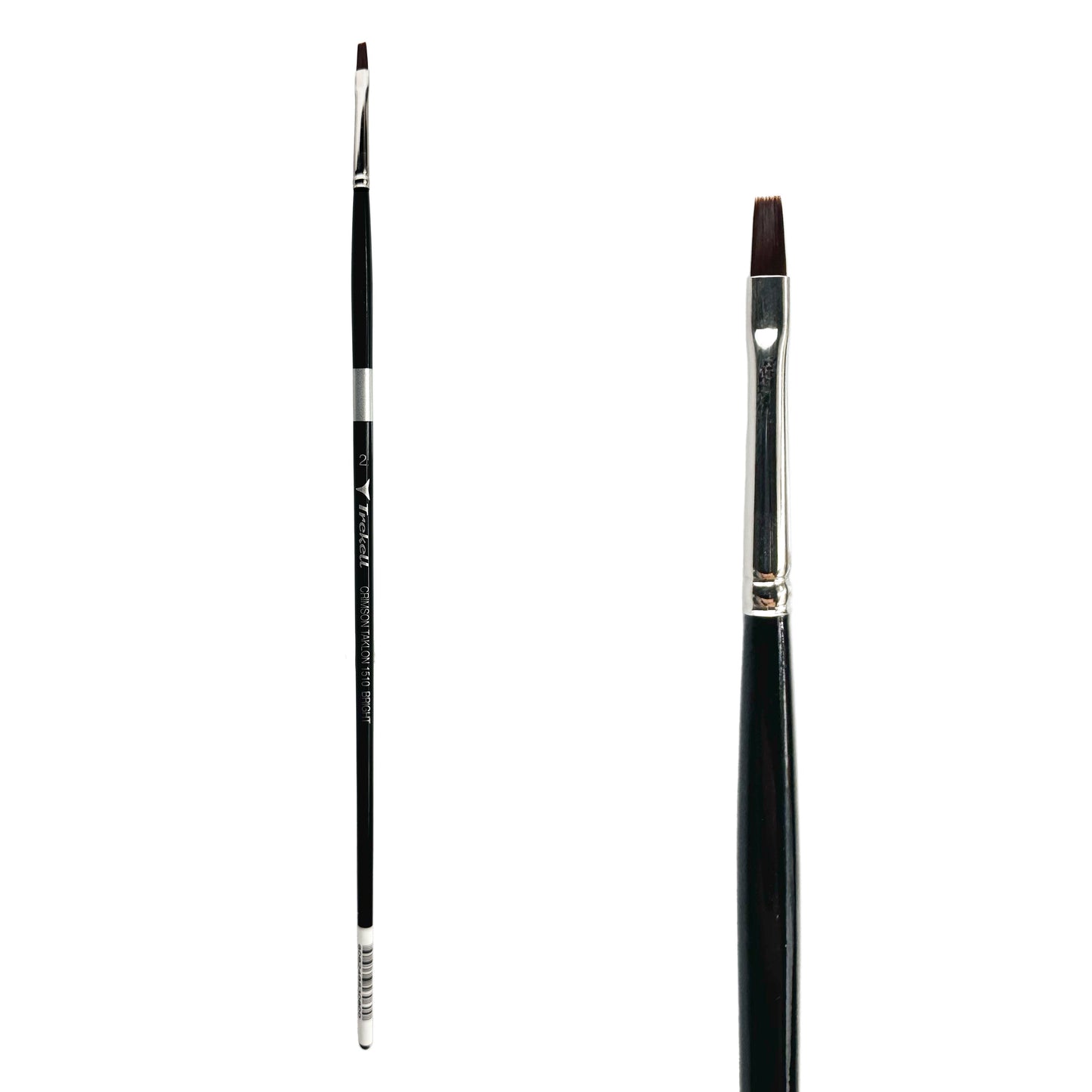 Trekell Crimson Taklon #2 Bright Brush - Long Handle