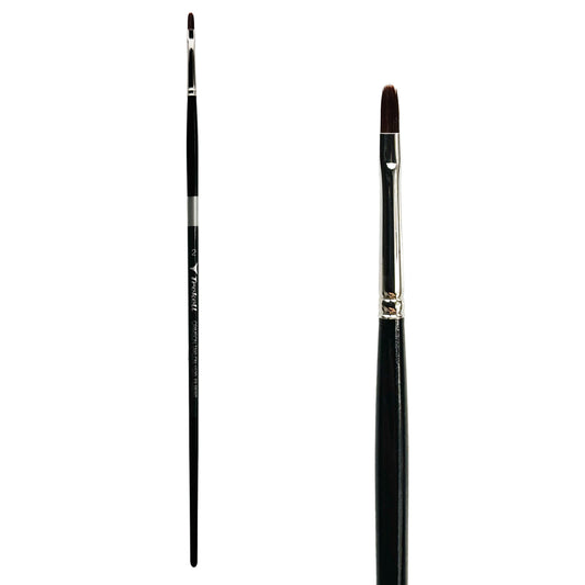 Trekell Crimson Taklon #2 Filbert Brush - Long Handle