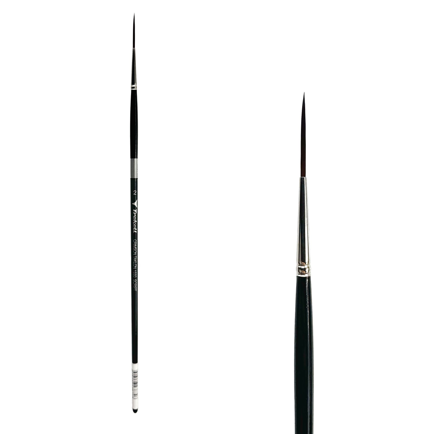 Trekell Crimson Taklon #2 Script/Rigger Brush - Long Handle