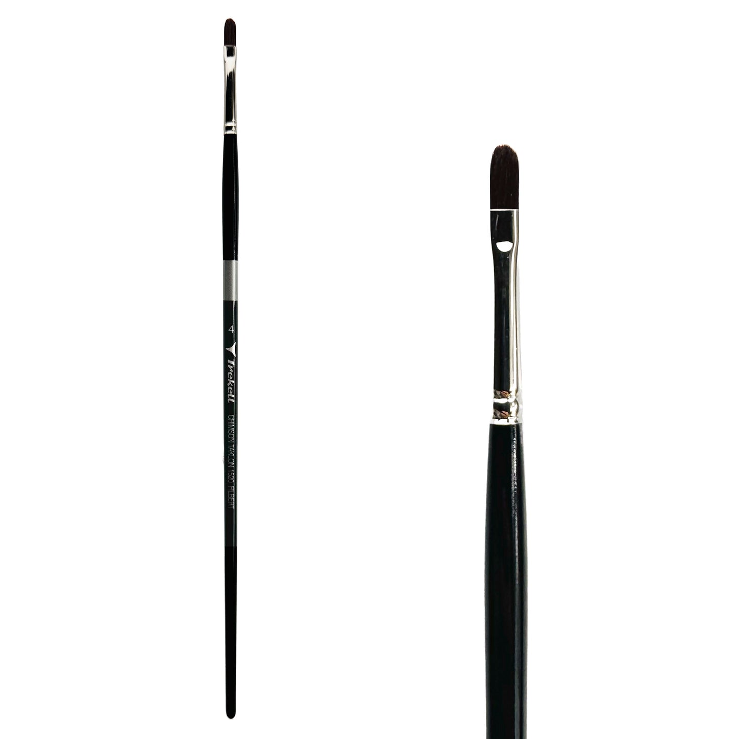 Trekell Crimson Taklon #4 Filbert Brush - Long Handle