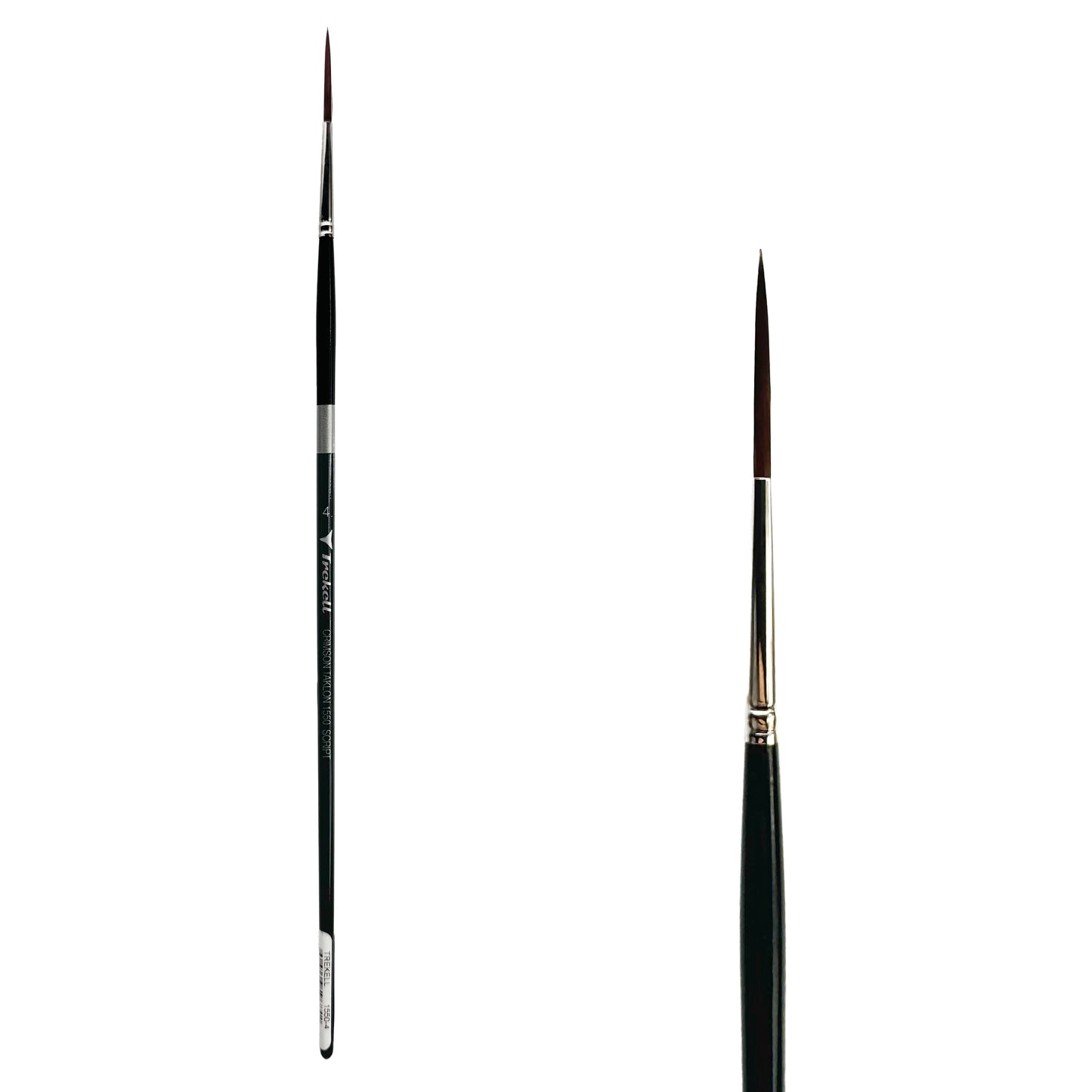 Trekell Crimson Taklon #4 Script/Rigger Brush - Long Handle