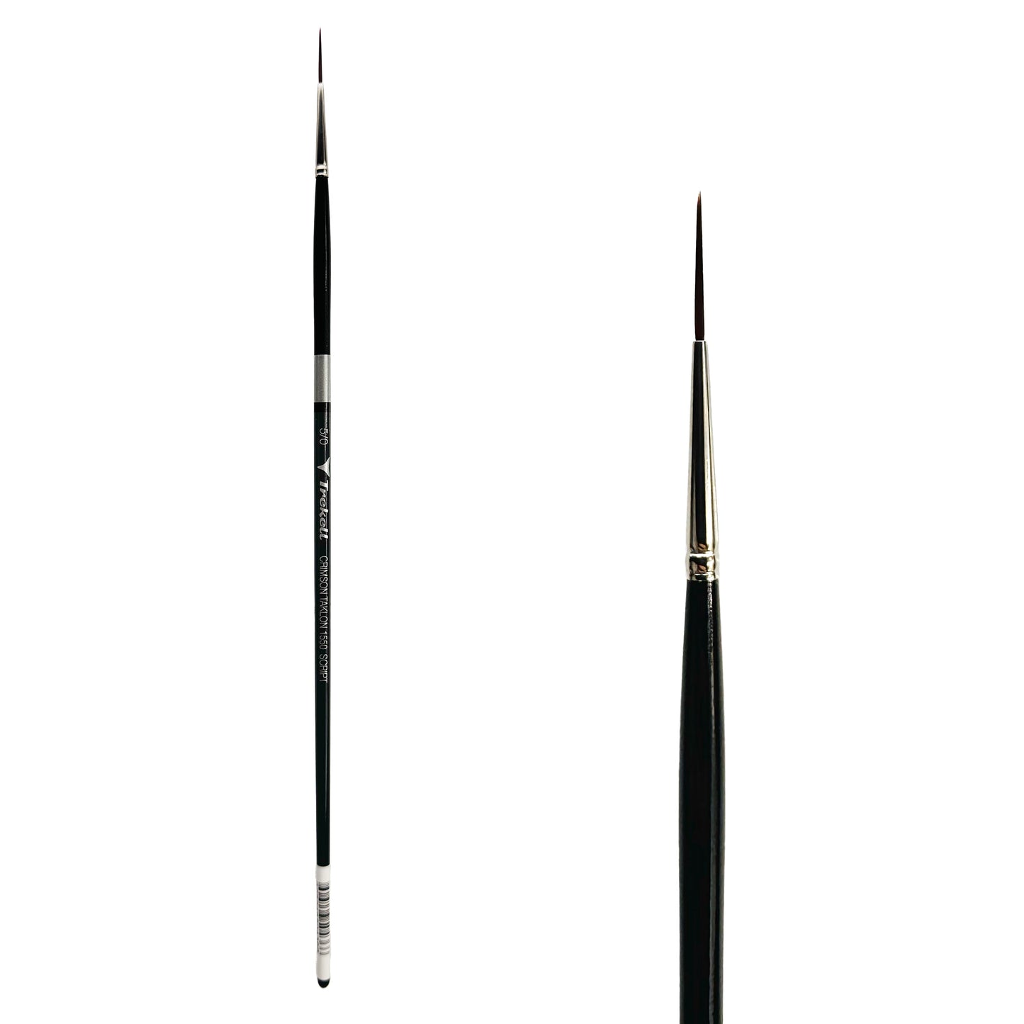 Trekell Crimson Taklon #5/0 Script/Rigger Brush - Long Handle