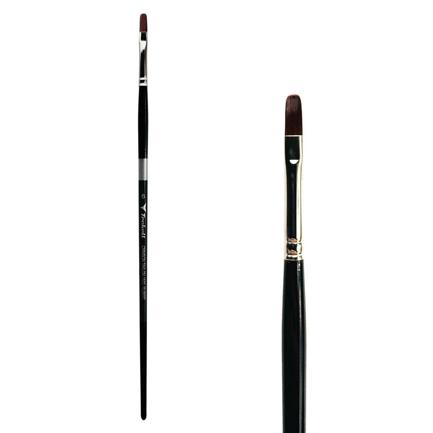 Trekell Crimson Taklon #6 Filbert Brush - Long Handle