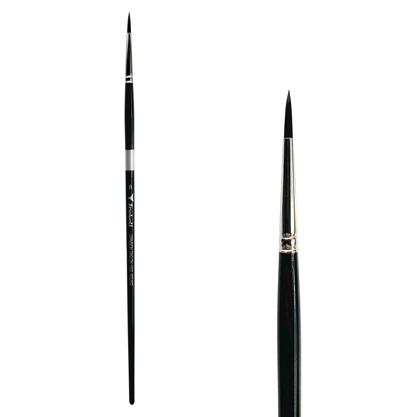 Trekell Crimson Taklon #8 Round Brush - Long Handle