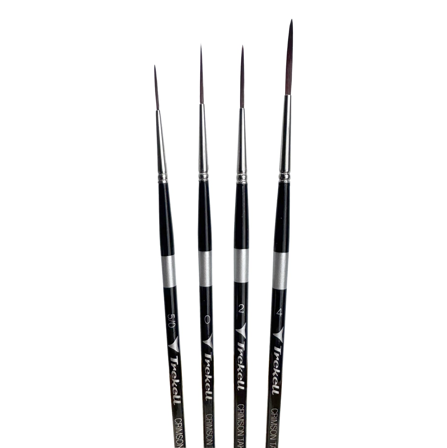 Trekell Crimson Taklon Complete Script/Rigger Brush Set - Short Handle