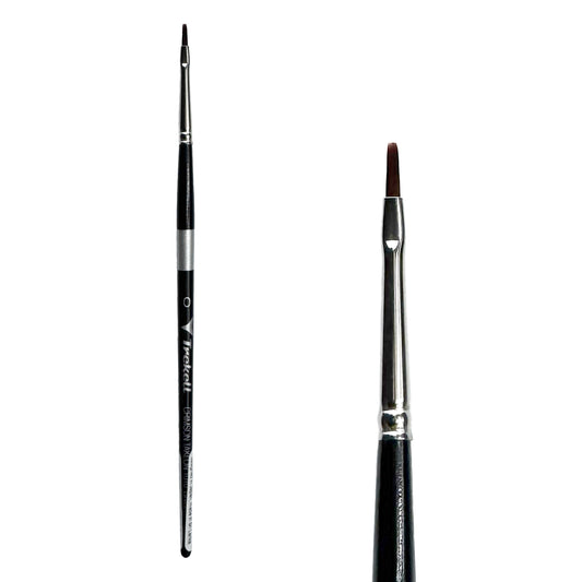 Trekell Crimson Taklon #0 Bright Brush - Short Handle