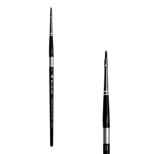 Trekell Crimson Taklon #0 Filbert Brush - Short Handle