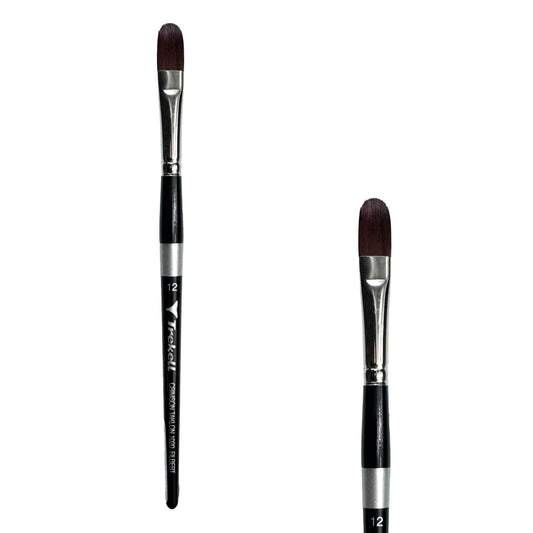 Trekell Crimson Taklon #12 Filbert Brush - Short Handle