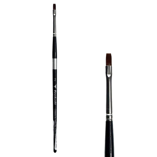 Trekell Crimson Taklon #2 Bright Brush - Short Handle